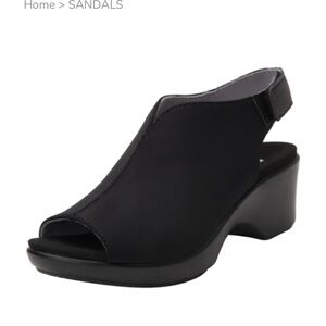 Alegria Rosie black wedge sandal 38